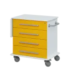 DEXTER 02 vozík asistenční, korpus a desky bílá / zásuvky žlutá odio